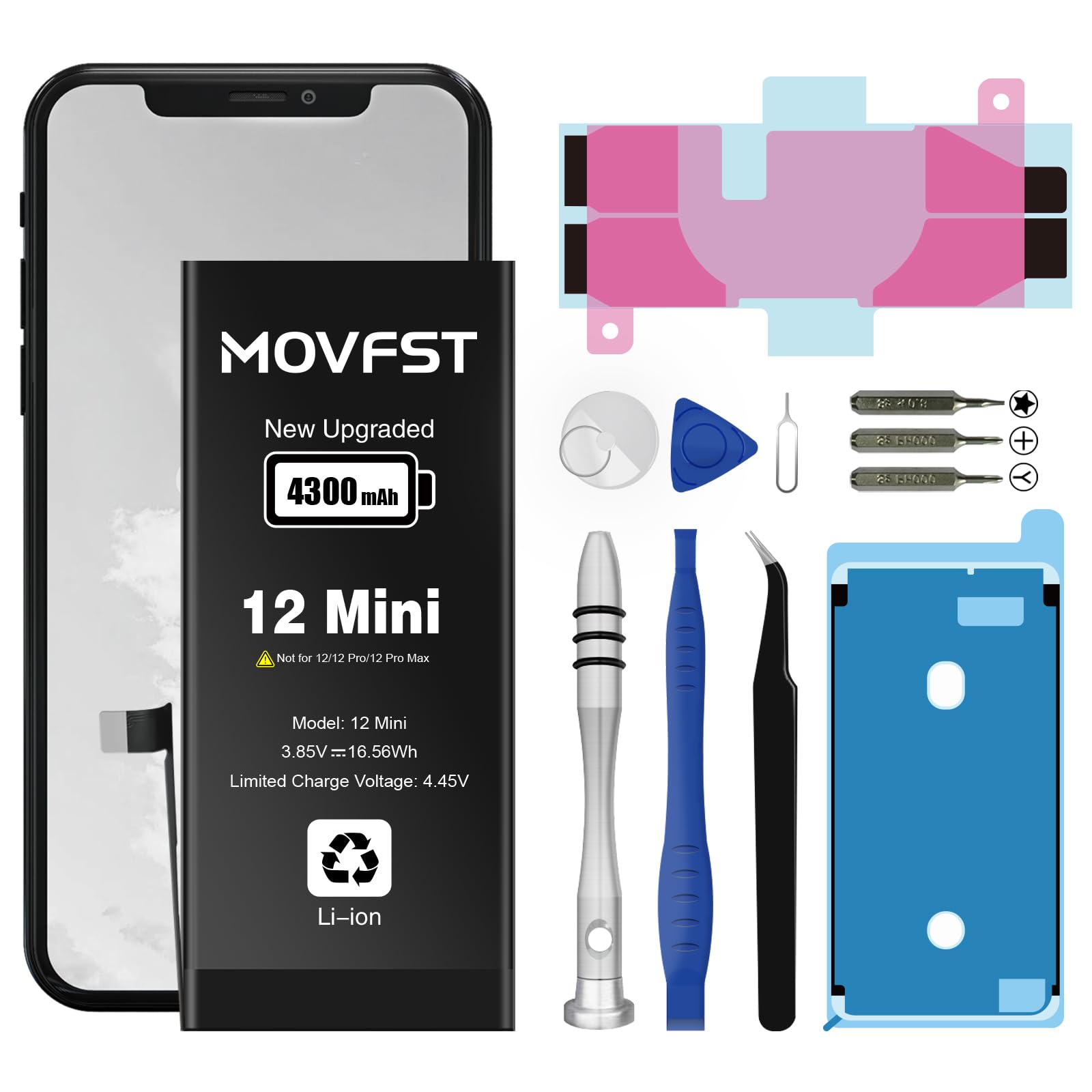 Amazon.com: MOVFST Replacement Battery for iPhone 12 Mini,4300mAh