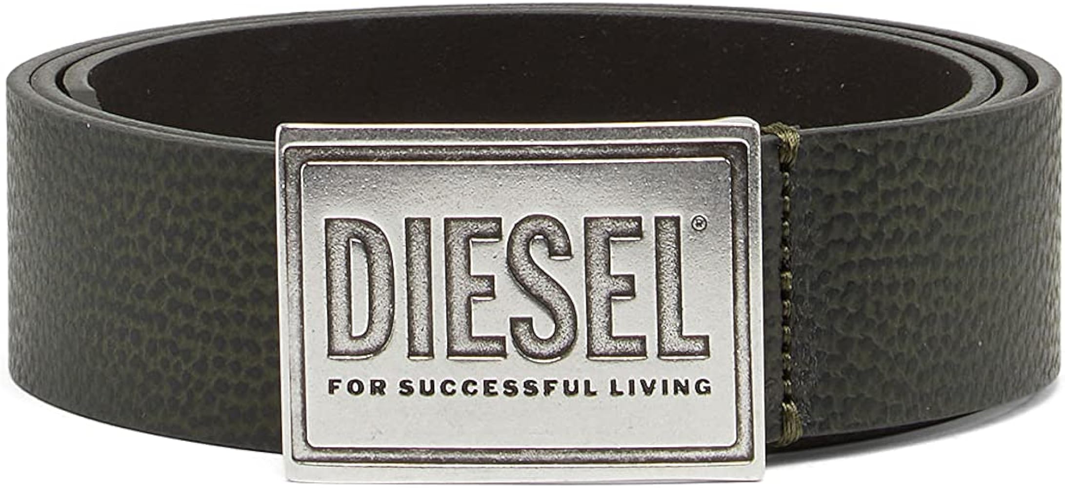 Amazon | [Diesel] (ディーゼル) メンズ ロゴバックル ペブルレザー
