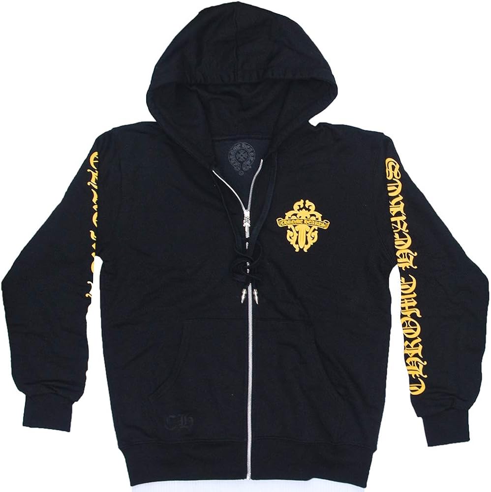 Amazon | CHROME HEARTS HOODIE ZIP DAGGER BLACK/YELLOW クロムハーツ