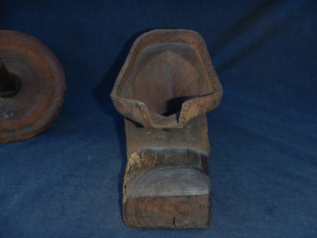 Amazon.co.jp: PC.時代もの江戸時代薬研やげん墨書き古道具