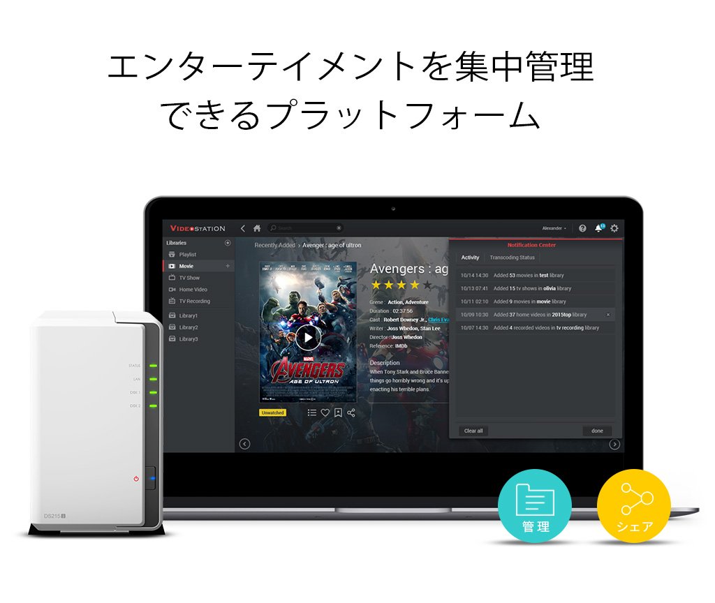 Amazon.co.jp: Synology DiskStation DS215j デュアルコアCPU搭載 DTCP