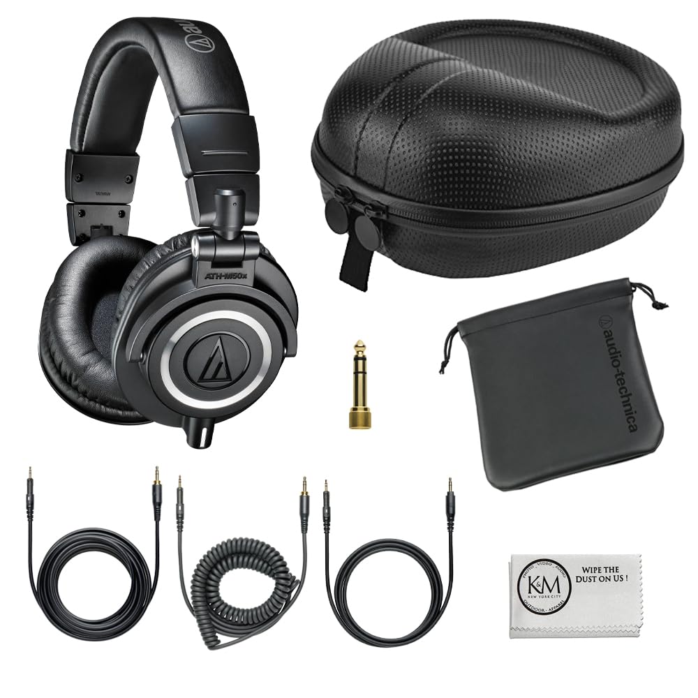 Audio-Technica ATH-M50x Fones de ouvido profissionais para monitor