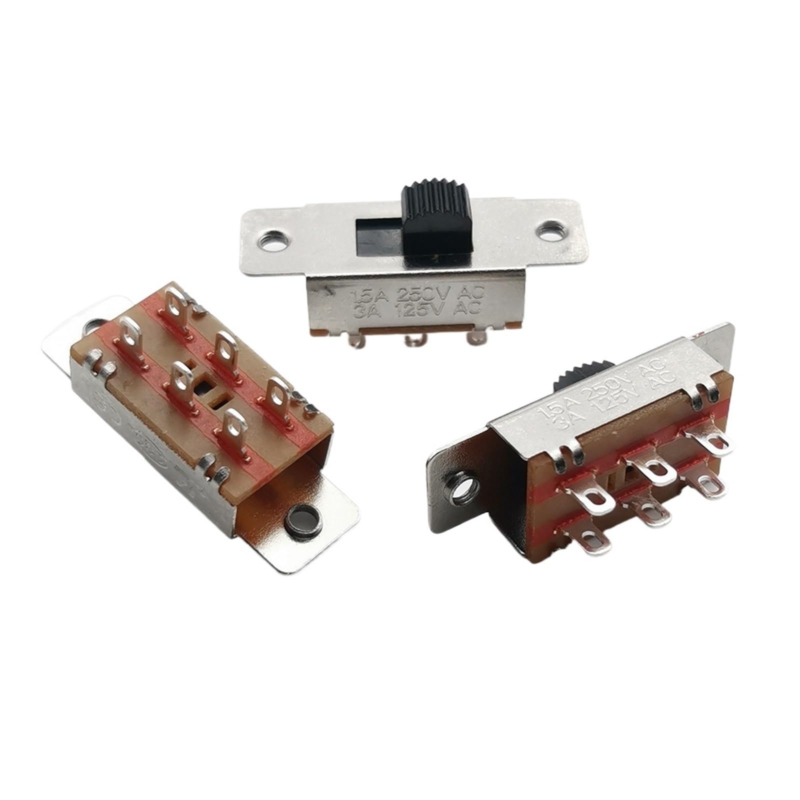 NISZA 10pcs Panel PCB 6 Pin 3 Position 1.5A250V Slide Switch ON