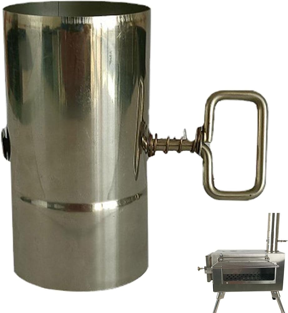 Amazon.co.jp: 薪ストーブ 煙突 ダンパー 60 ステンレス キャンプ 組立