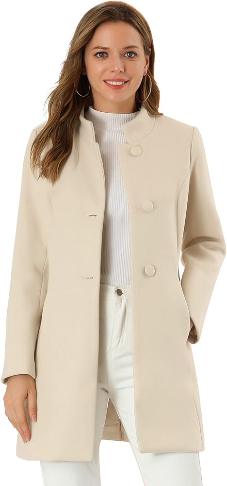Amazon.com: Allegra K Women's Winter Overcoat Mid-Long Stand