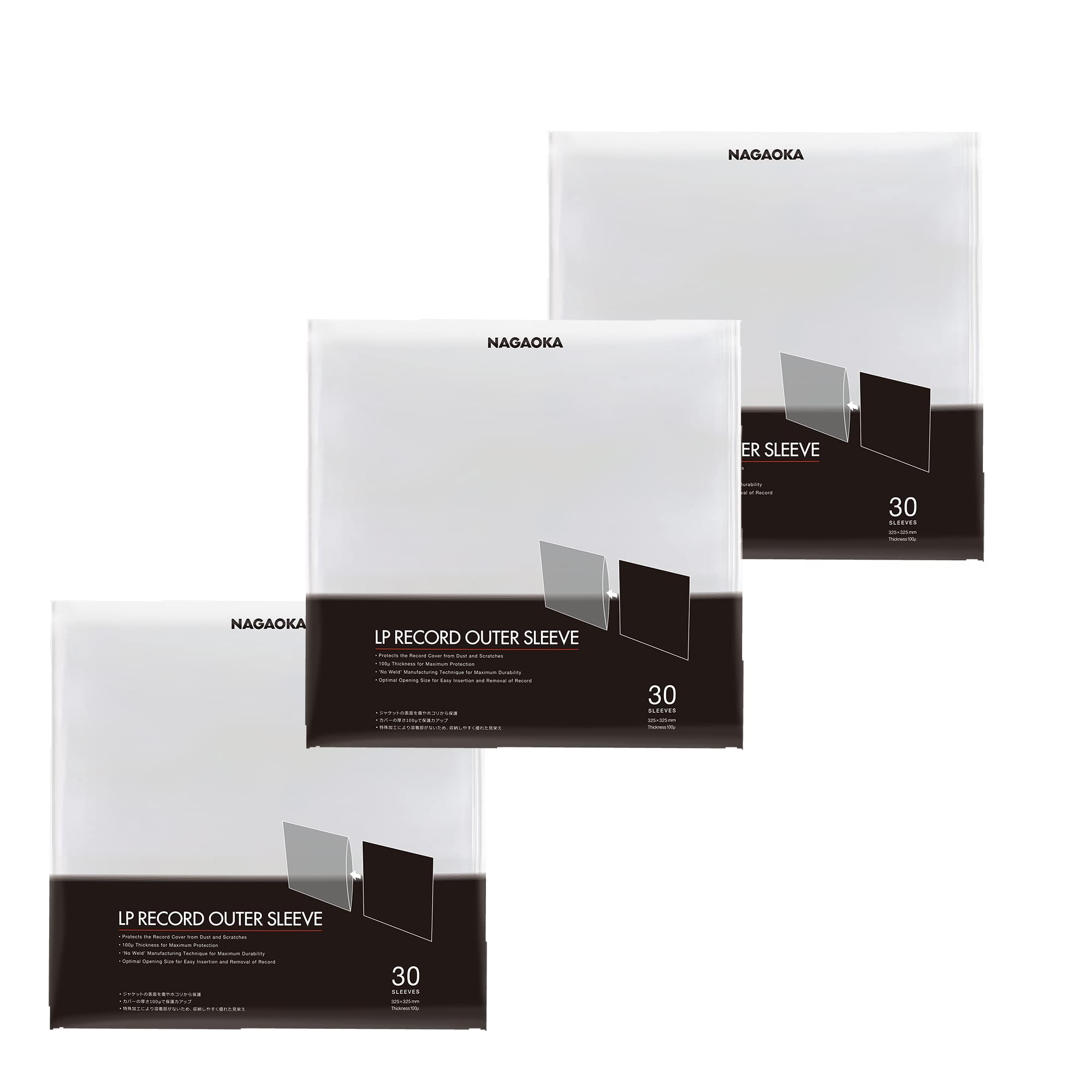 Amazon.co.jp: NAGAOKA レコード外袋 12インチLPジャケット保護袋（30