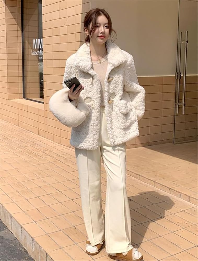 Amazon | [BLZXIAN] ボアブルゾン レディース ボア ジャケット コート