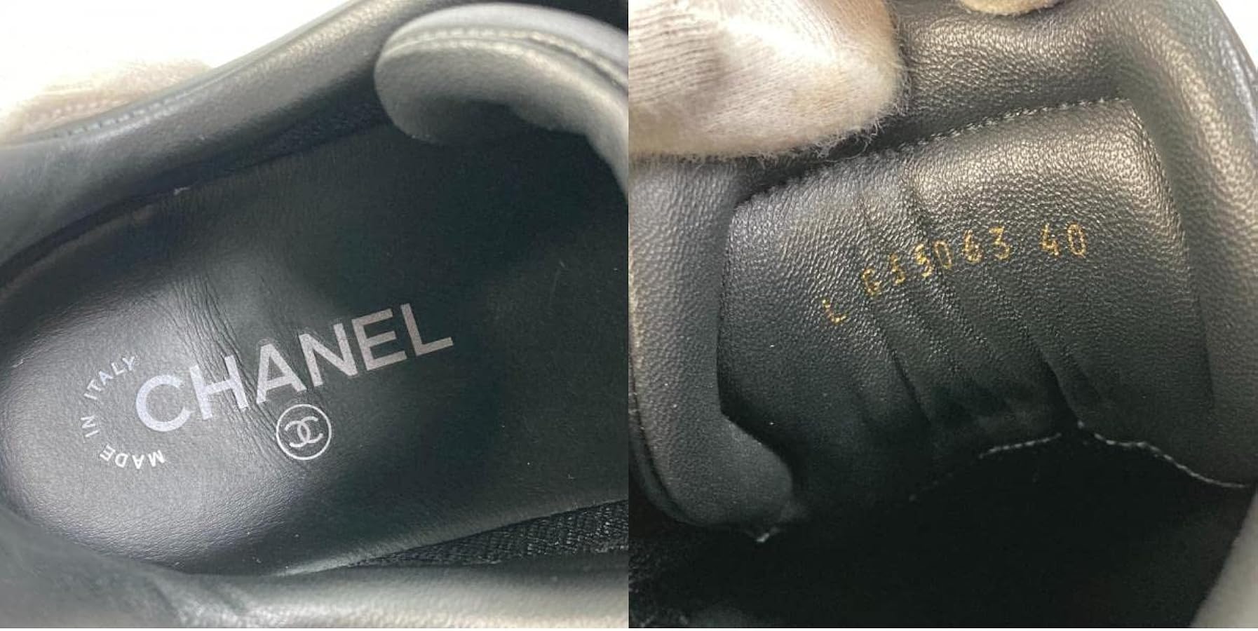 Amazon | [CHANEL] (シャネル) G35063 ロゴ バイカラー 紐 靴