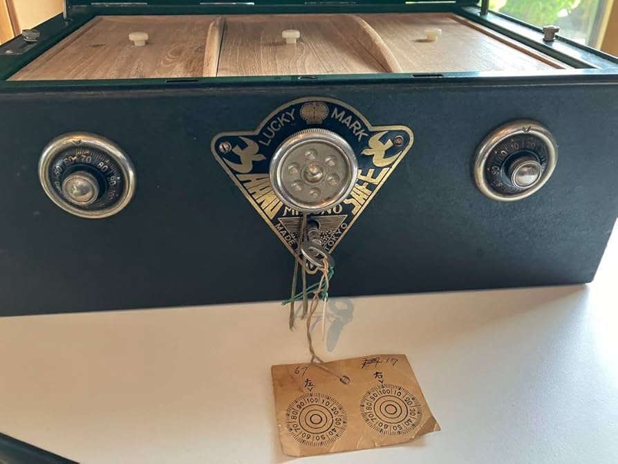 Amazon.co.jp: 昭和レトロ 耐火金庫 手提げ金庫 アンティーク 昭和30