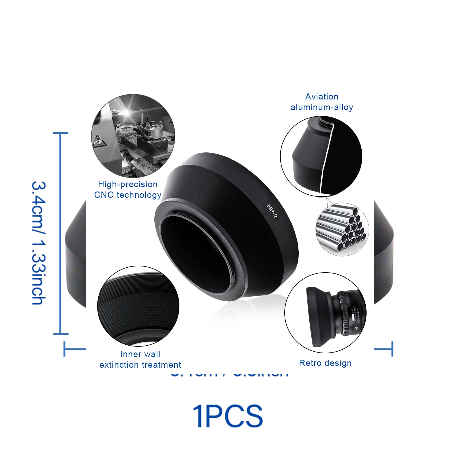 Amazon.com : LingoFoto HR-2 Metal Lens Hood for Nikon 50mm f/1.4D