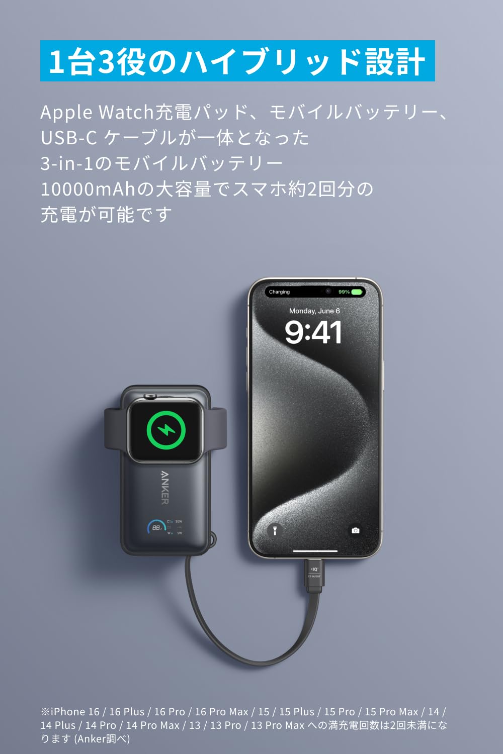 Amazon.co.jp: Anker MagGo Power Bank (10000mAh, 35W, For Apple