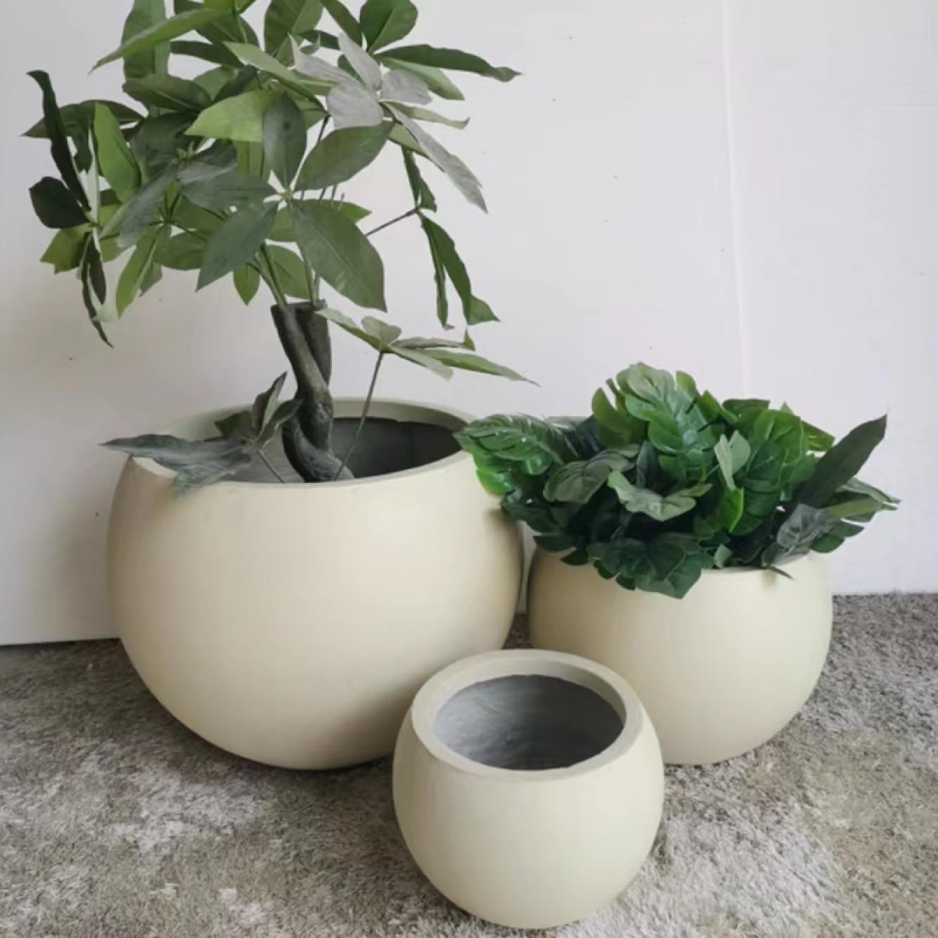 Amazon.co.jp: プランターポット セメント植木鉢 穴あり タイプ2 32