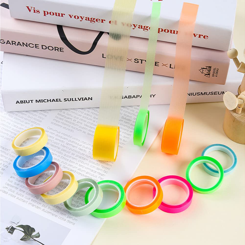 Amazon.co.jp: マスキングテープセット 透明 蛍光テープ ロール式 メモ