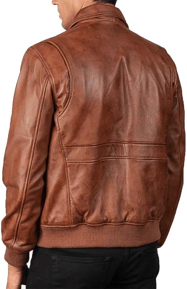 Men's Classic A2 Aviator WWII Flying Tiger Leather Jacket - Pilot