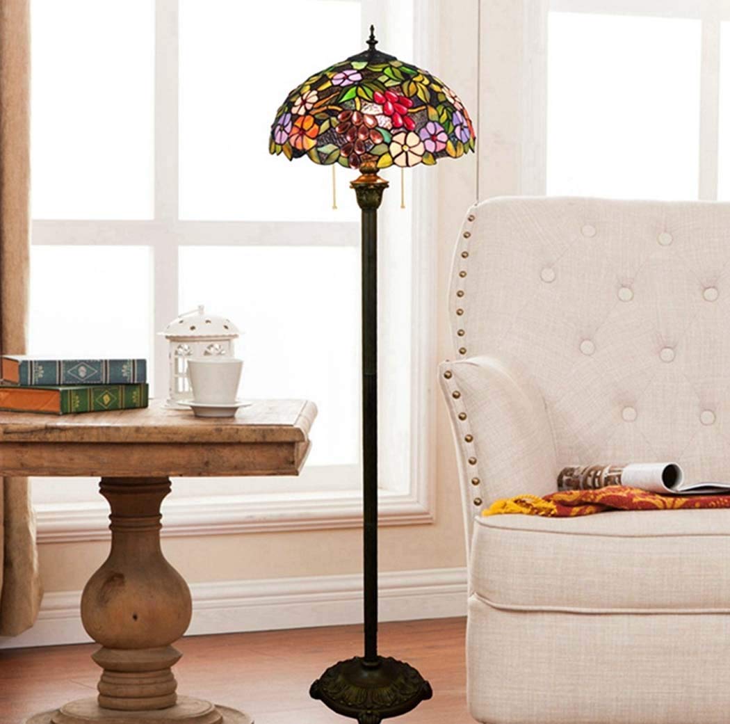 Amazon.co.jp : ティファニースタイルのフロアライト手作りグレープ
