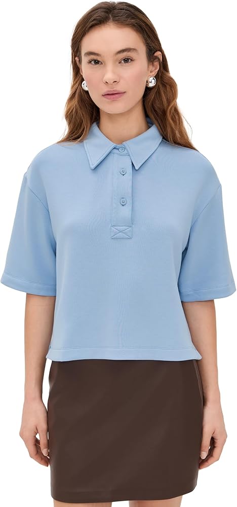 LE BOP Women's Josephine Polo Top, Chambray Blue, XS at Amazon