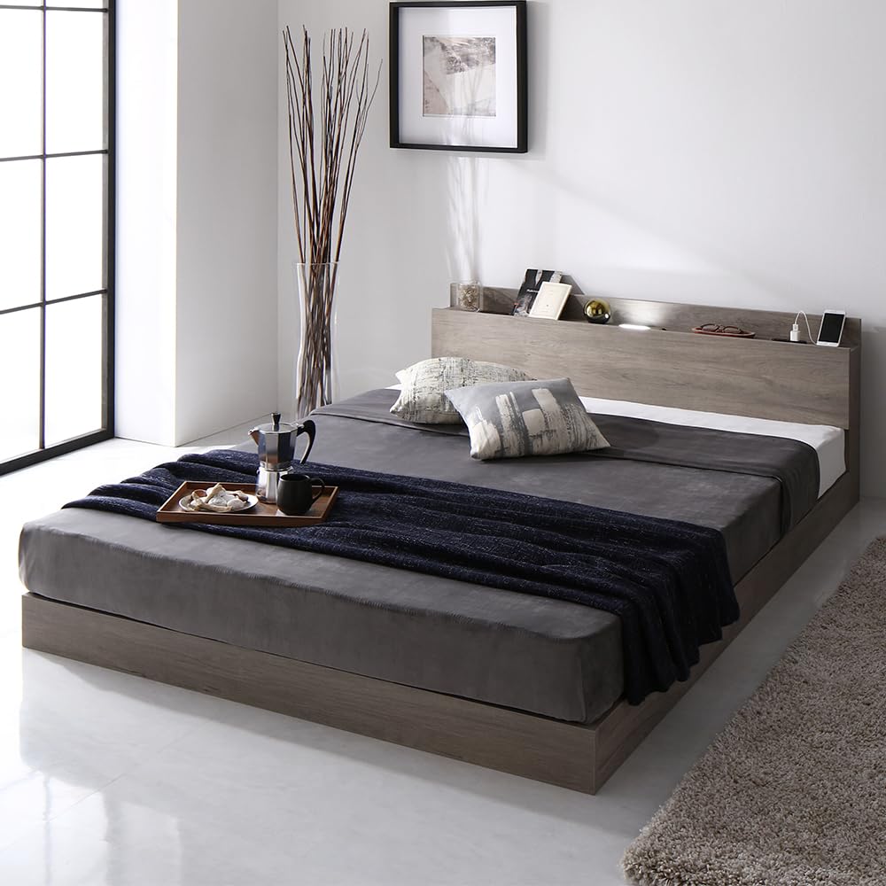 Amazon｜RASIK ベッド シングル フレームのみ グレージュ ロータイプ