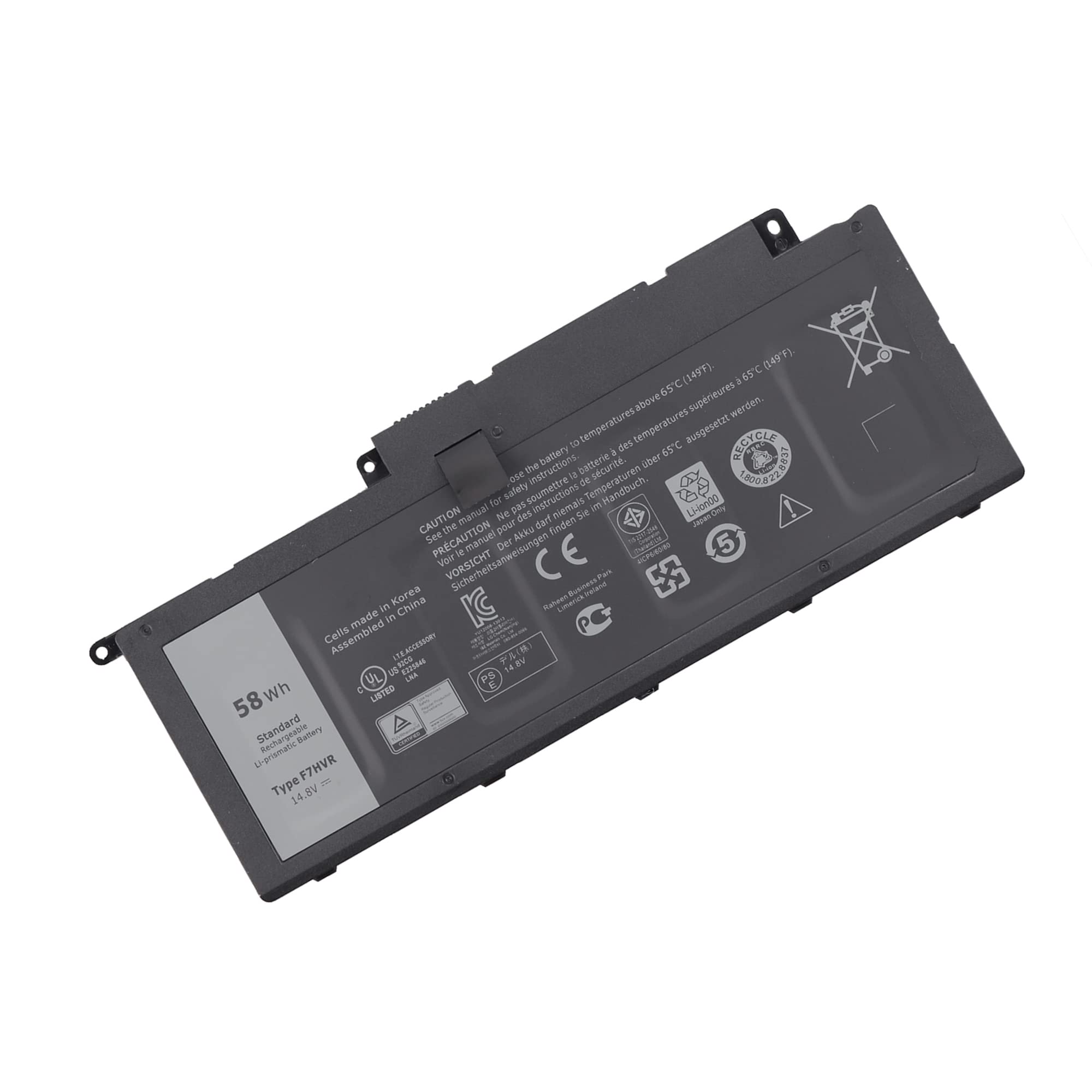 7XINbox 14.8V 58WH F7HVR Y1FGD Replacement Laptop Battery for Dell