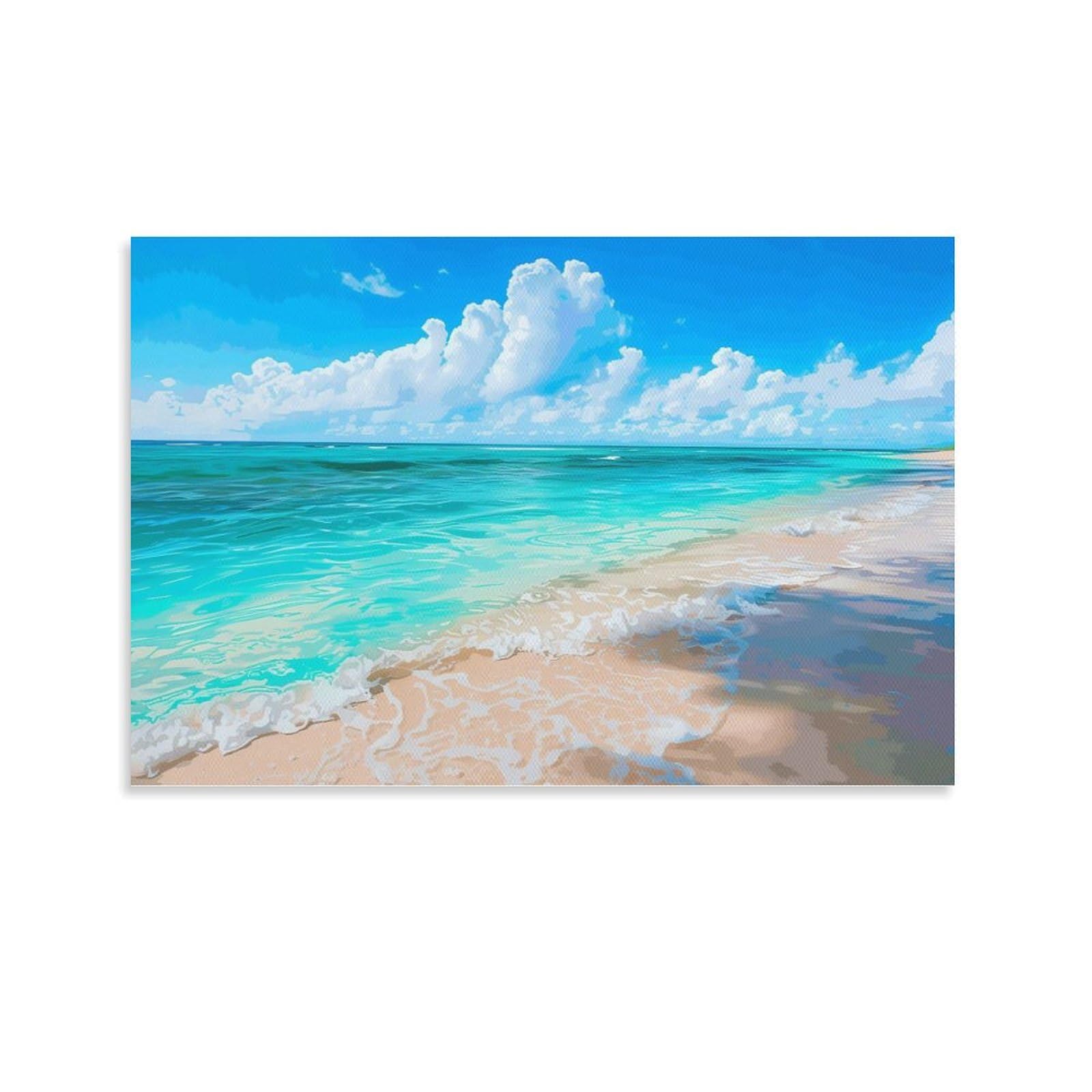 Amazon.co.jp: 絵画 夏のビーチ アートパネル ポスター 美しい海の景色