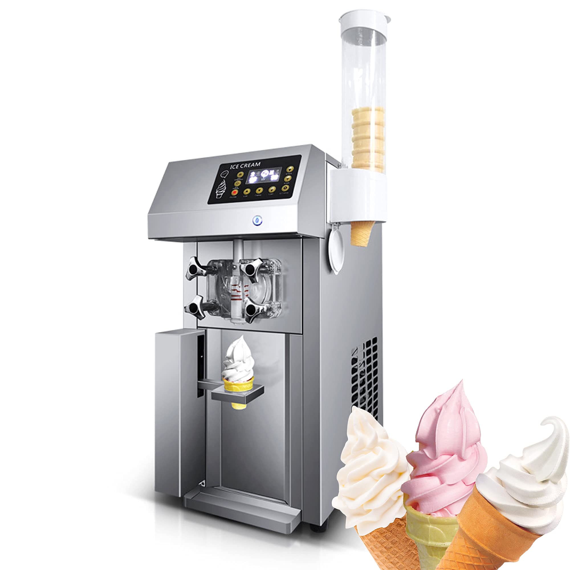 Amazon.co.jp: 1250W 業務用ソフトクリームマシン、急速冷凍機能付き