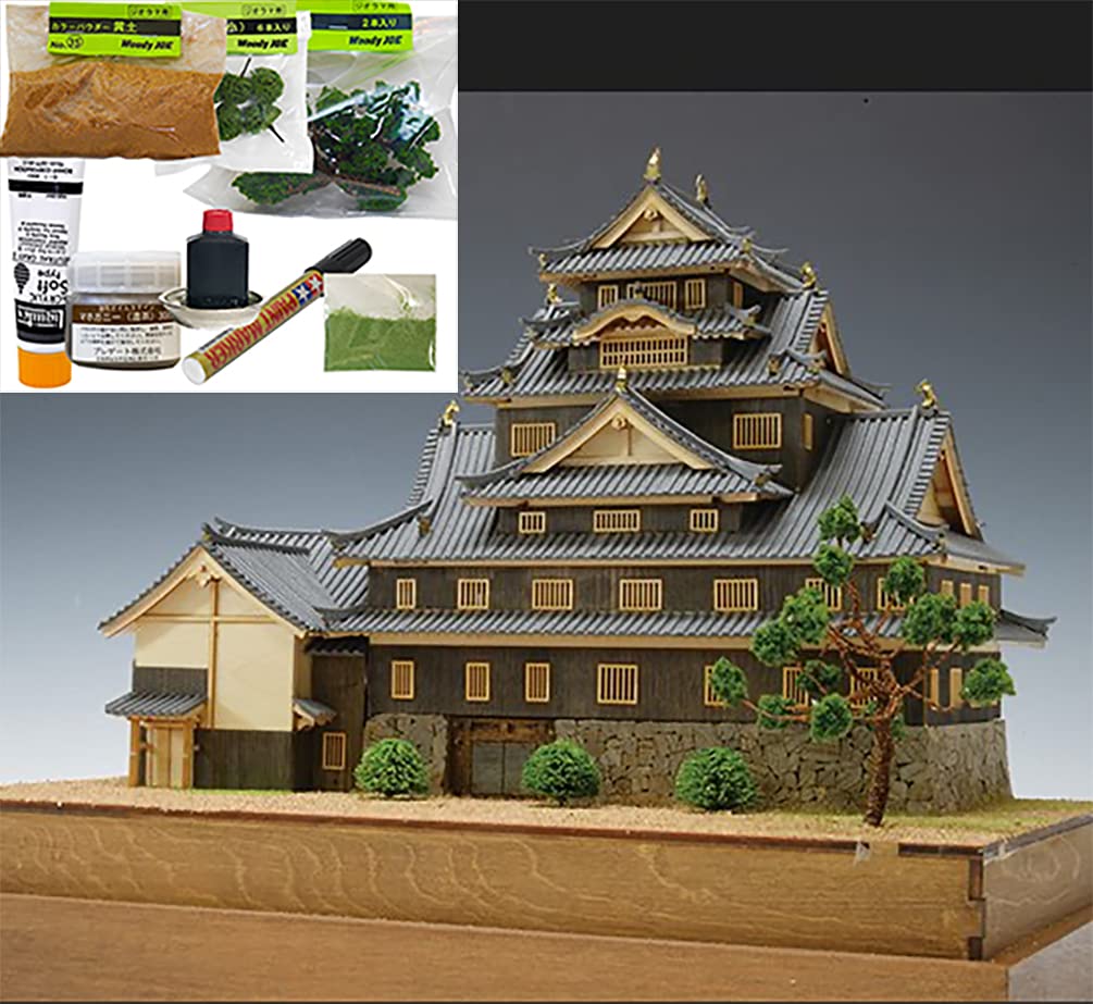 Amazon | ウッディジョー/木製建築模型 1/150岡山城＋ジオラマ・塗料