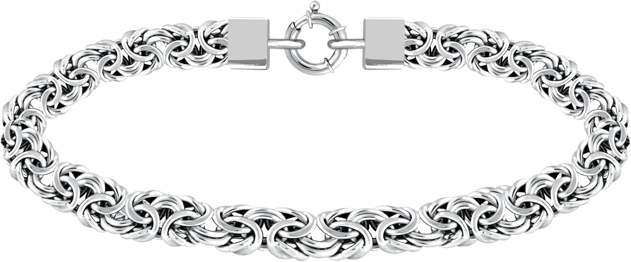 Amazon.com: Savlano 925 Sterling Silver 9mm Italian Flat Byzantine