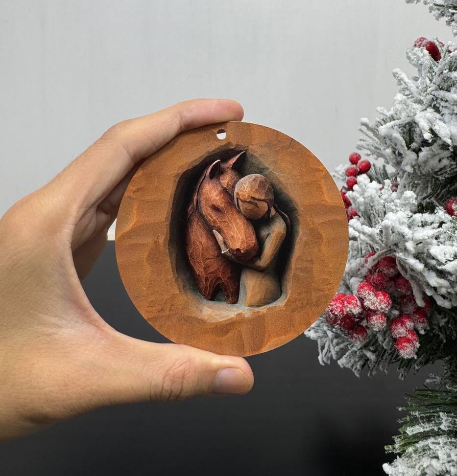 Amazon.co.jp: クリスマスツリー用ホースオーナメント | 彫刻された