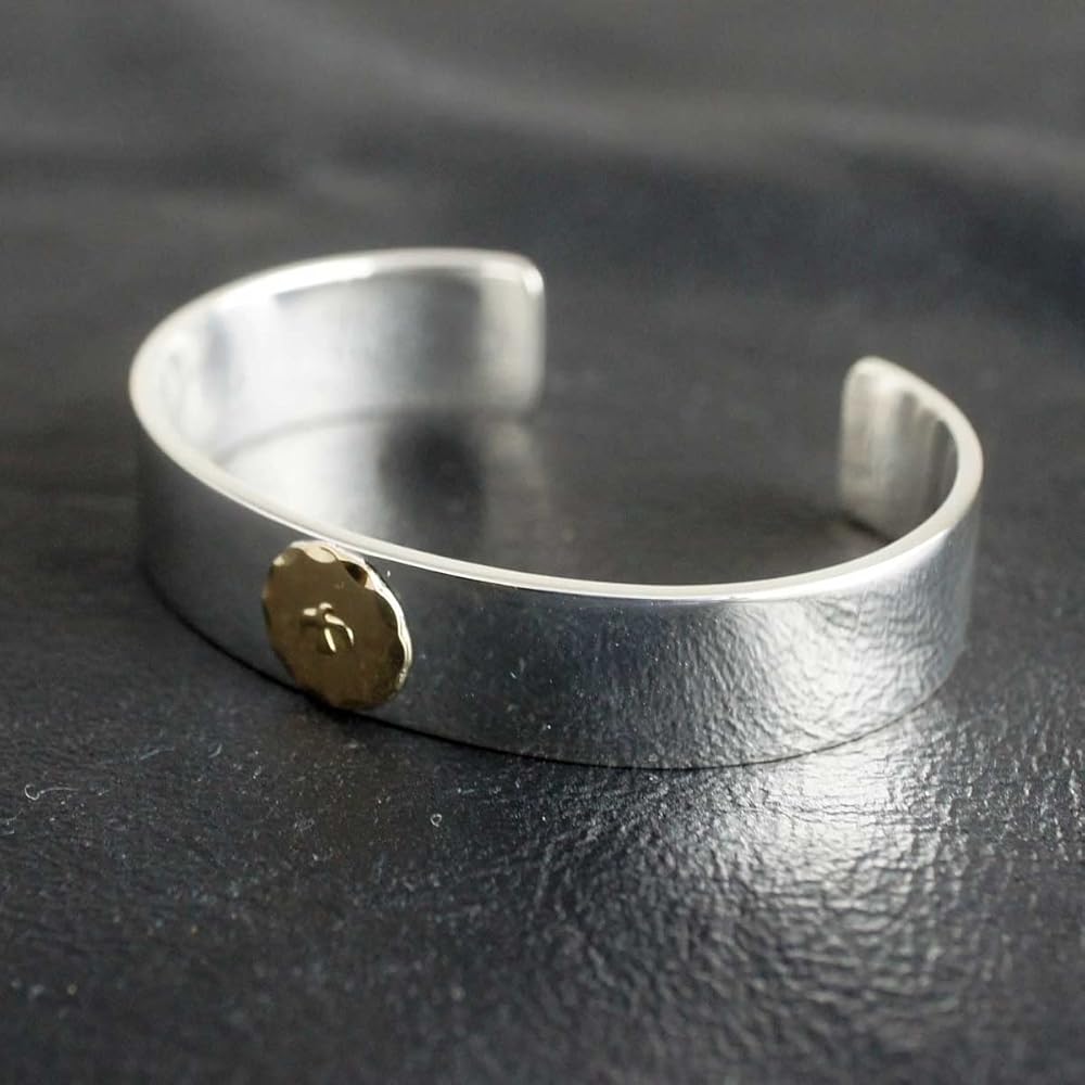 Amazon | [OVER RAG] メンズ バングル ブレスレット 18金メタル付平