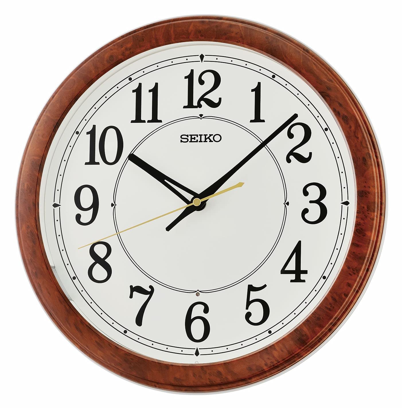 Amazon.co.jp: セイコー 掛け時計 Hi/Lo 蓄光 ブラウン×ホワイト