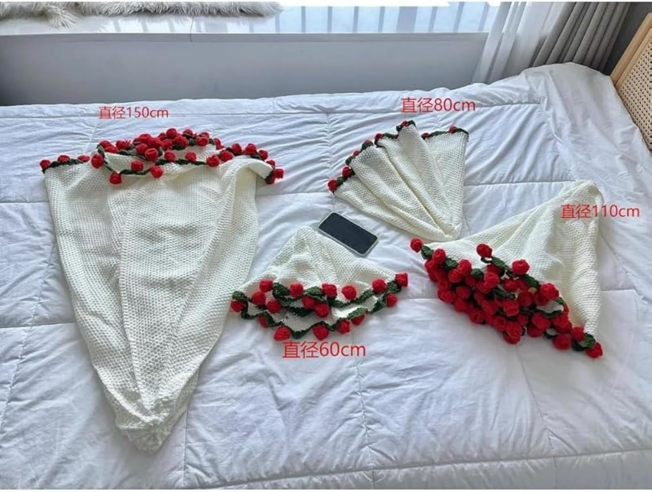 Amazon｜Juxkov フラワーブーケブランケット 52 輪手咲き手編み花