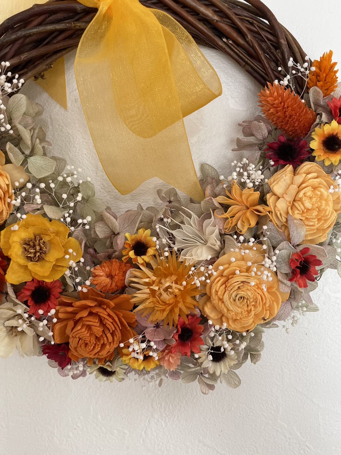 Amazon.co.jp: Lulu's ルルズ 三日月のフラワーリース オレンジ