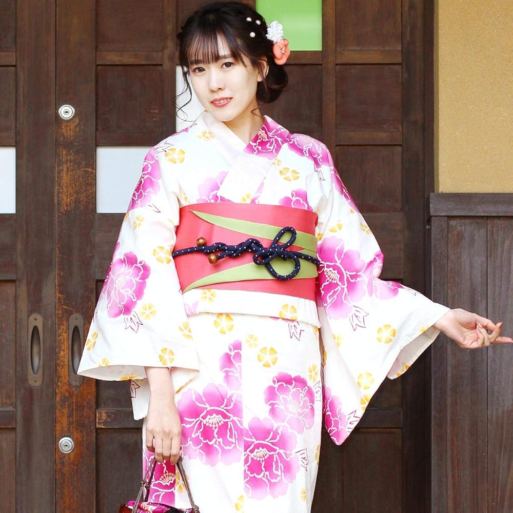 Amazon.com: Fuuka Kimono Yukata Women's Single Item Peony Sakura