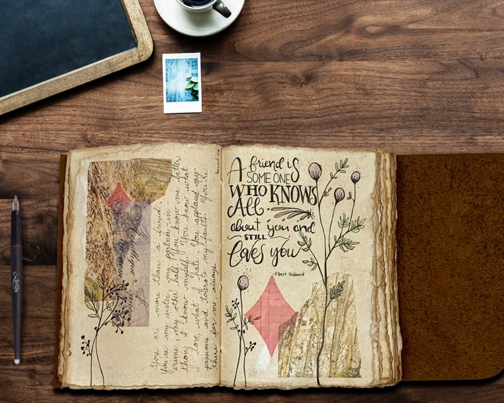 Amazon.co.jp: Wanderings ヴィンテージレザージャーナル - 17.8 cm x