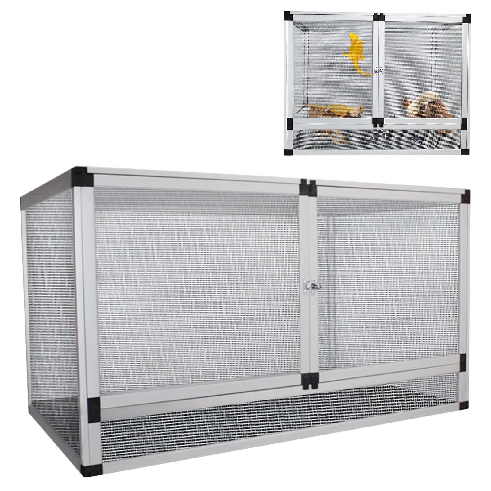 Amazon | トカゲ ケージ、爬虫類ケージ 飼育容器、60CM 80CM 100CM、省