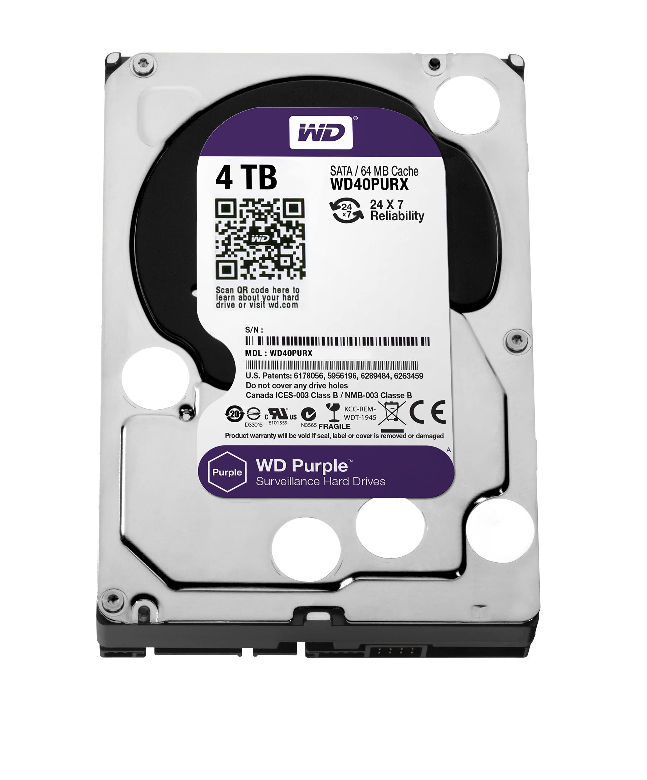 Western Digital WD Purple 4TB Surveillance Hard Disk Drive - 5400