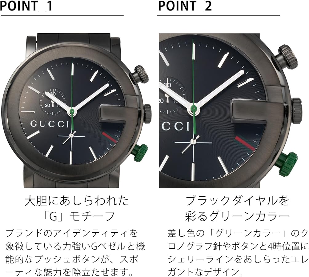 Amazon.co.jp: [グッチ]GUCCI 腕時計 101M ブラック PVD クロノグラフ