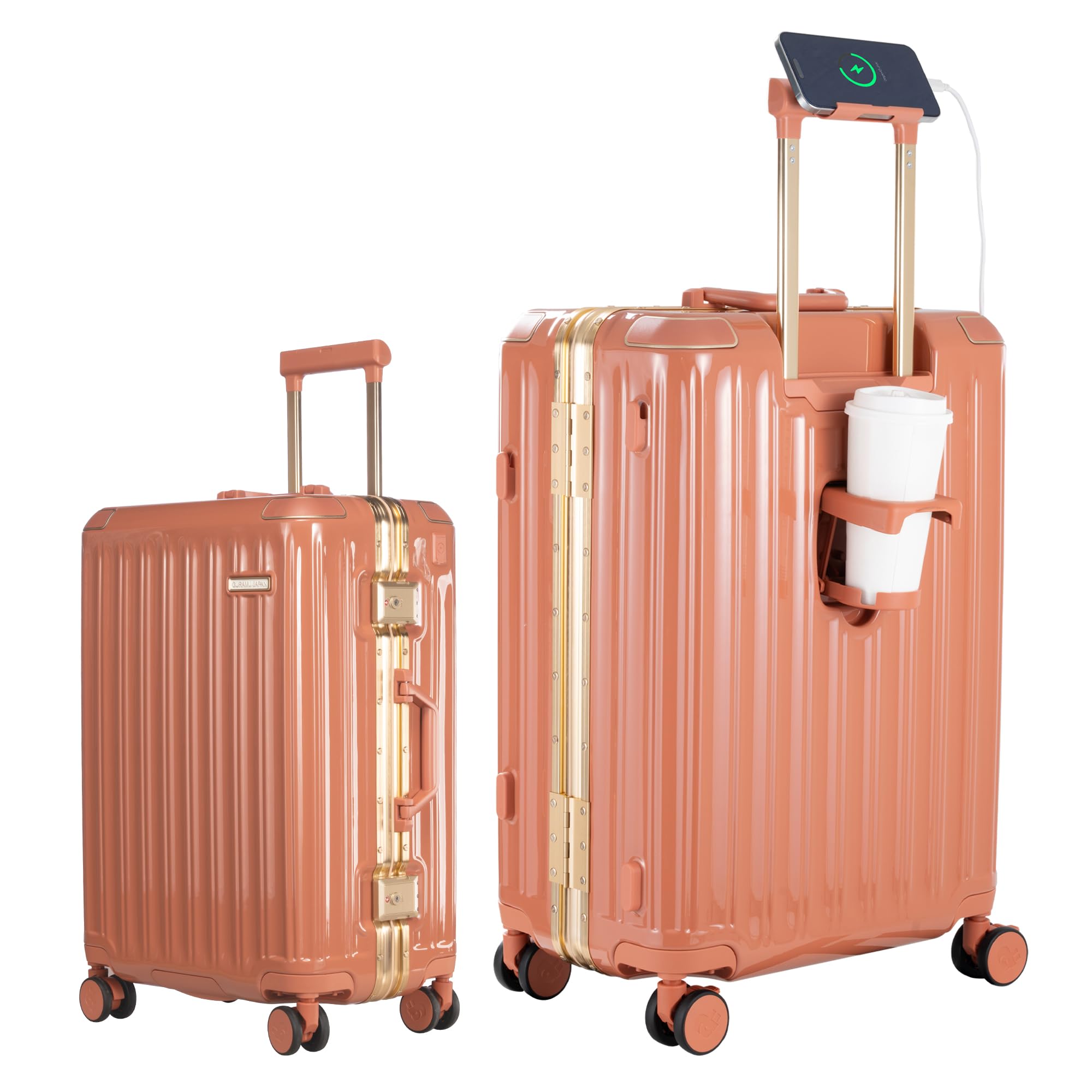 Amazon | [GURAMU] スーツケース S M Lサイズ アルミフレーム USB