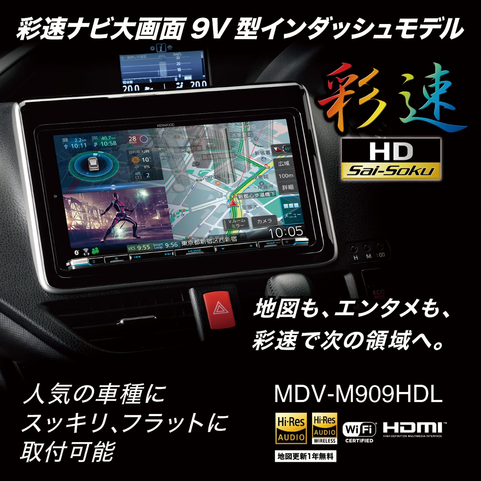 Amazon | ケンウッド カーナビ 彩速 9インチ MDV-M909HDL