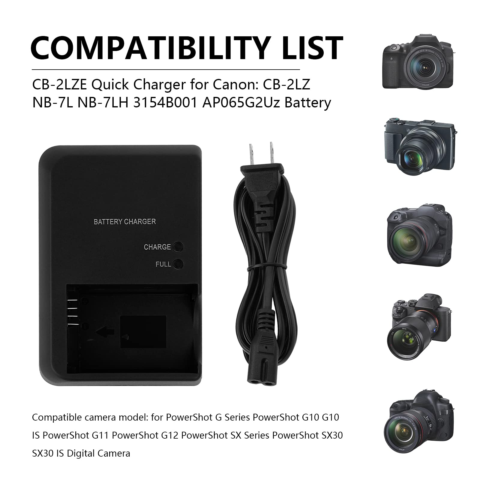 Amazon.com : Contwey CB-2LZE Quick Charger for Canon: CB-2LZ NB-7L
