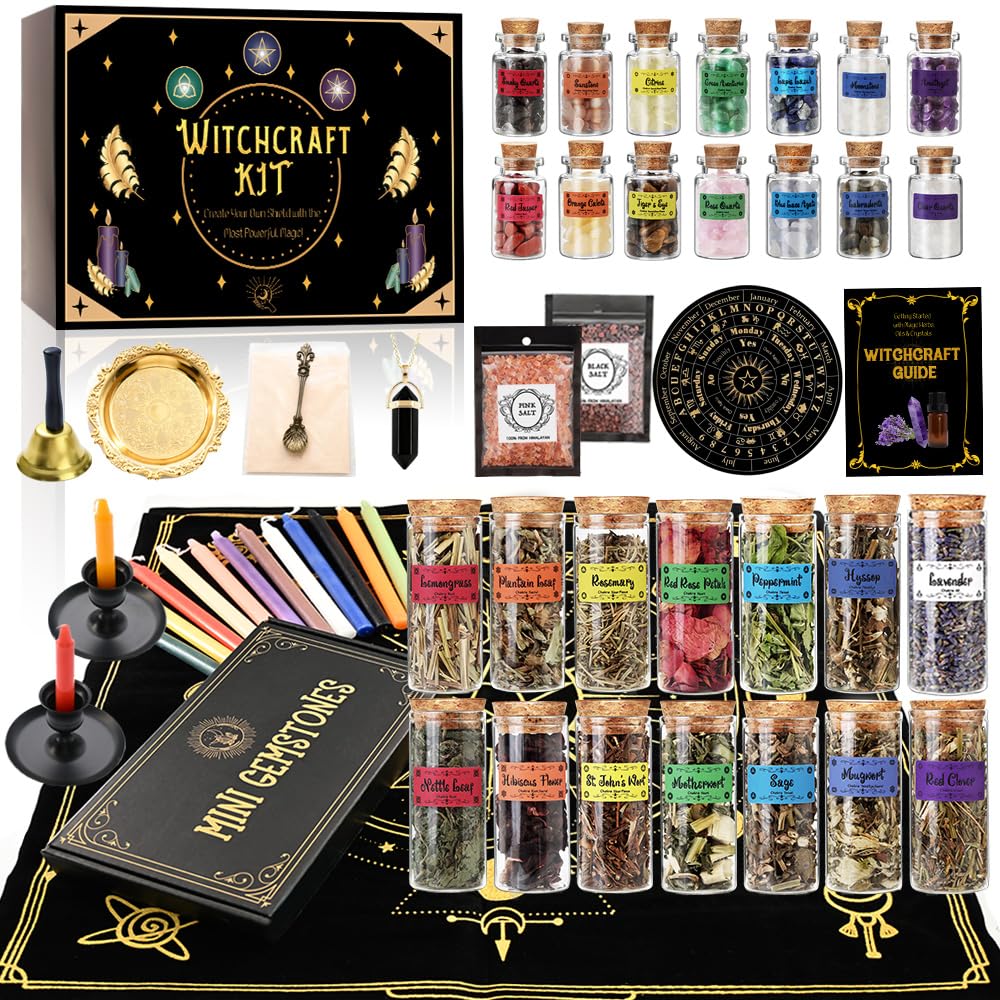Amazon.com: Cikuco Witchcraft Supplies Kit for Witch Spells,63PCS