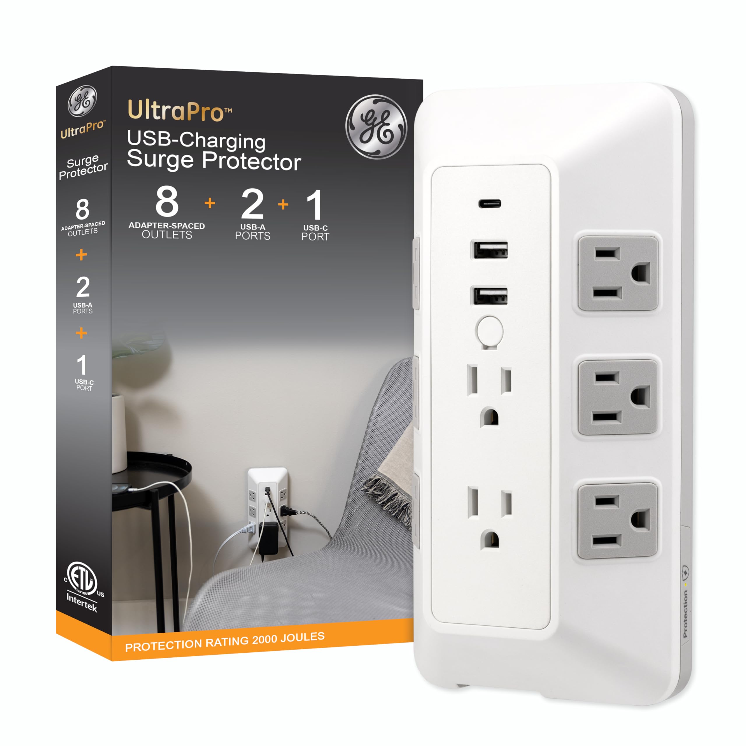 Amazon.com: GE 8-Outlet Surge Protector with USB, Outlet Extender
