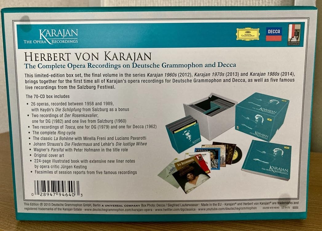 Amazon.co.jp: カラヤンオペラレコーディングズ 70枚組EU盤CDボックス