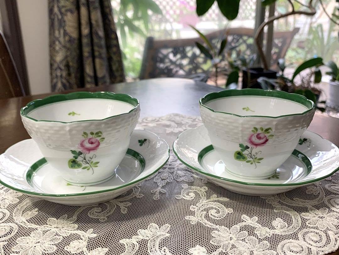 ヘレンド ウィーンの薔薇ハンドル付きリーフトレイヘレンド HEREND