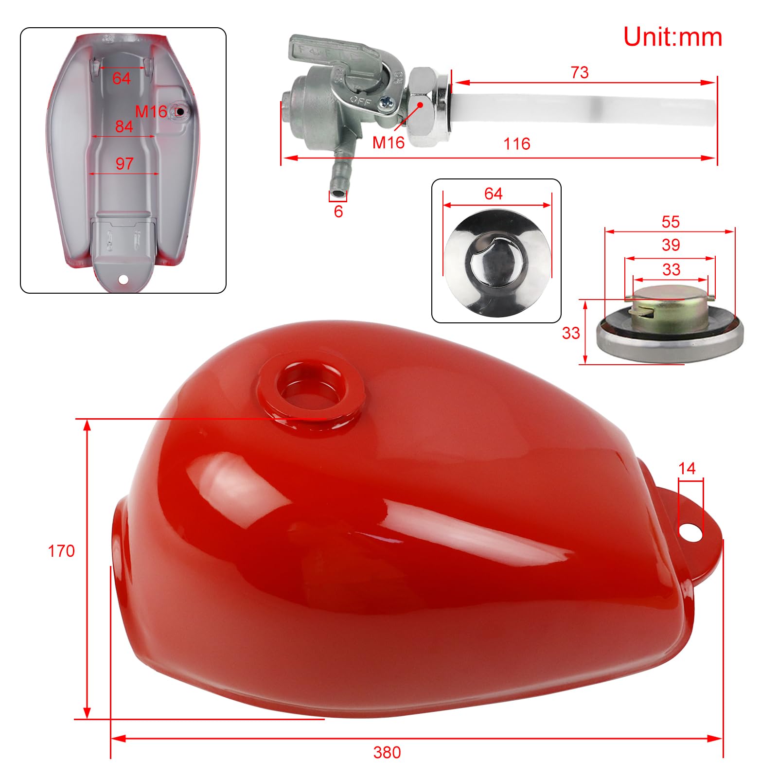 Amazon | FLYPIG 燃料ガソリンタンク ホンダ ミニ トレイル Z50 Z50J
