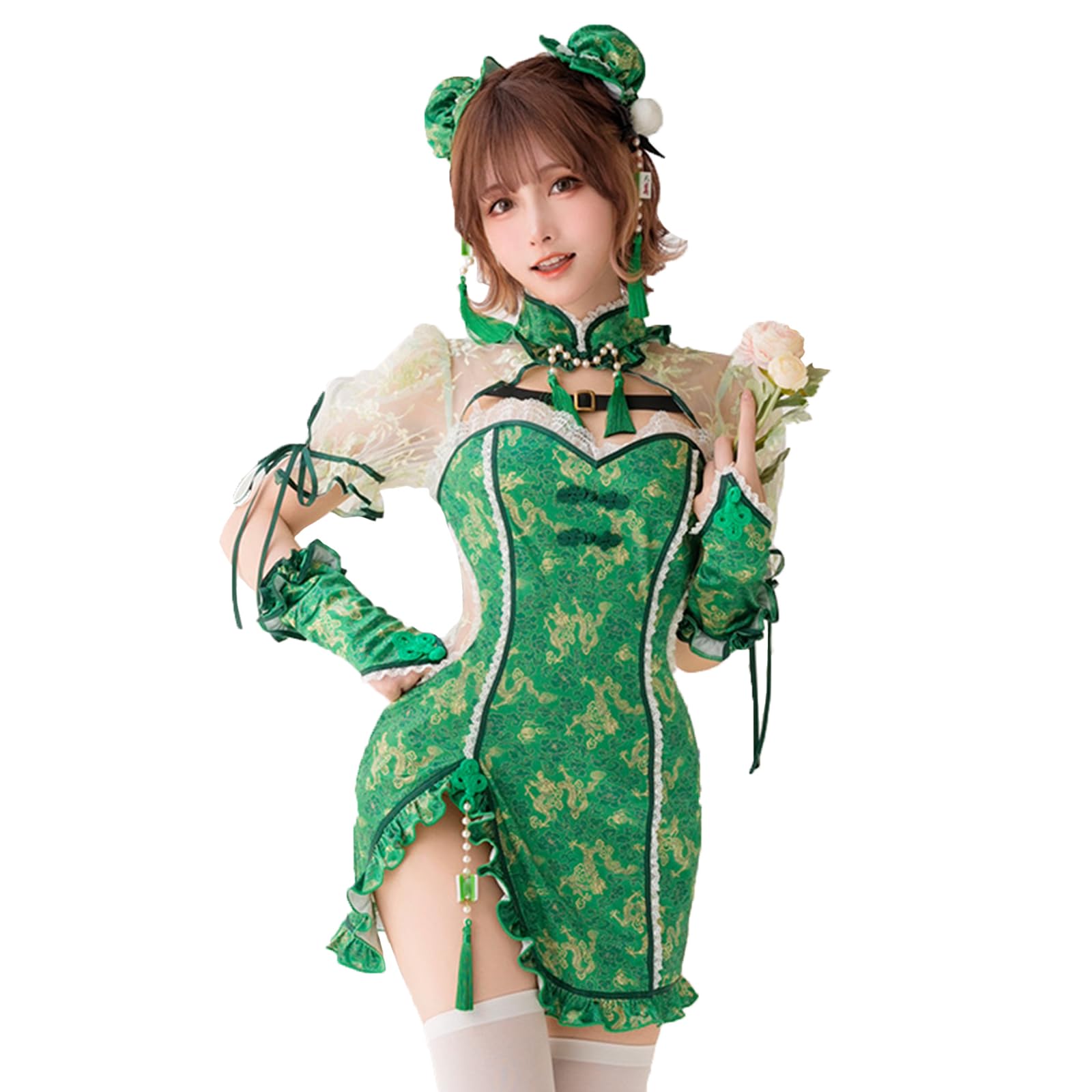Amazon.co.jp: [Malymoon] コスプレ チャイナ チャイナドレス 麻雀