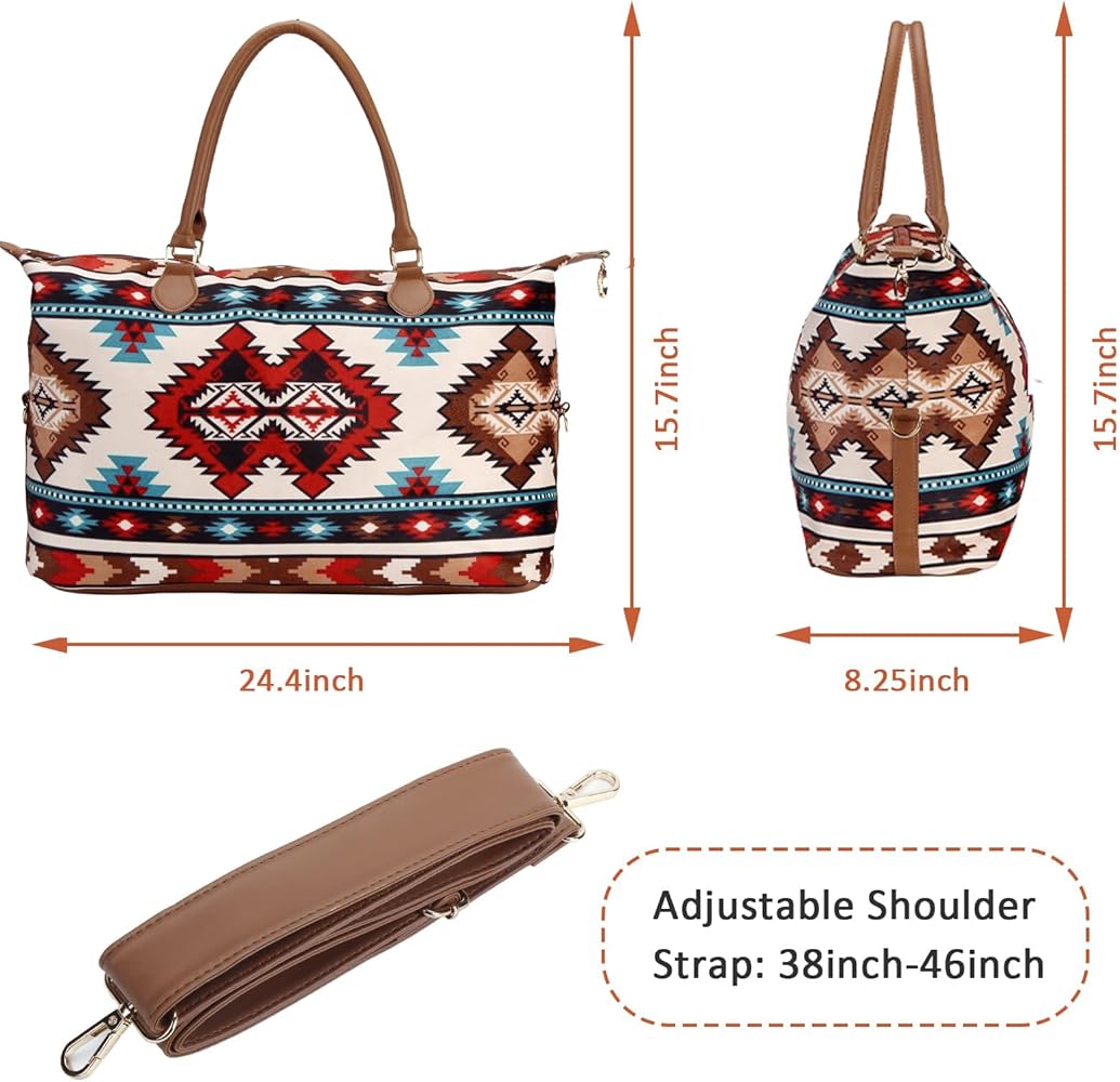 Amazon.com: Atzec Print Duffle Bag with Shouler Strap Cow Print