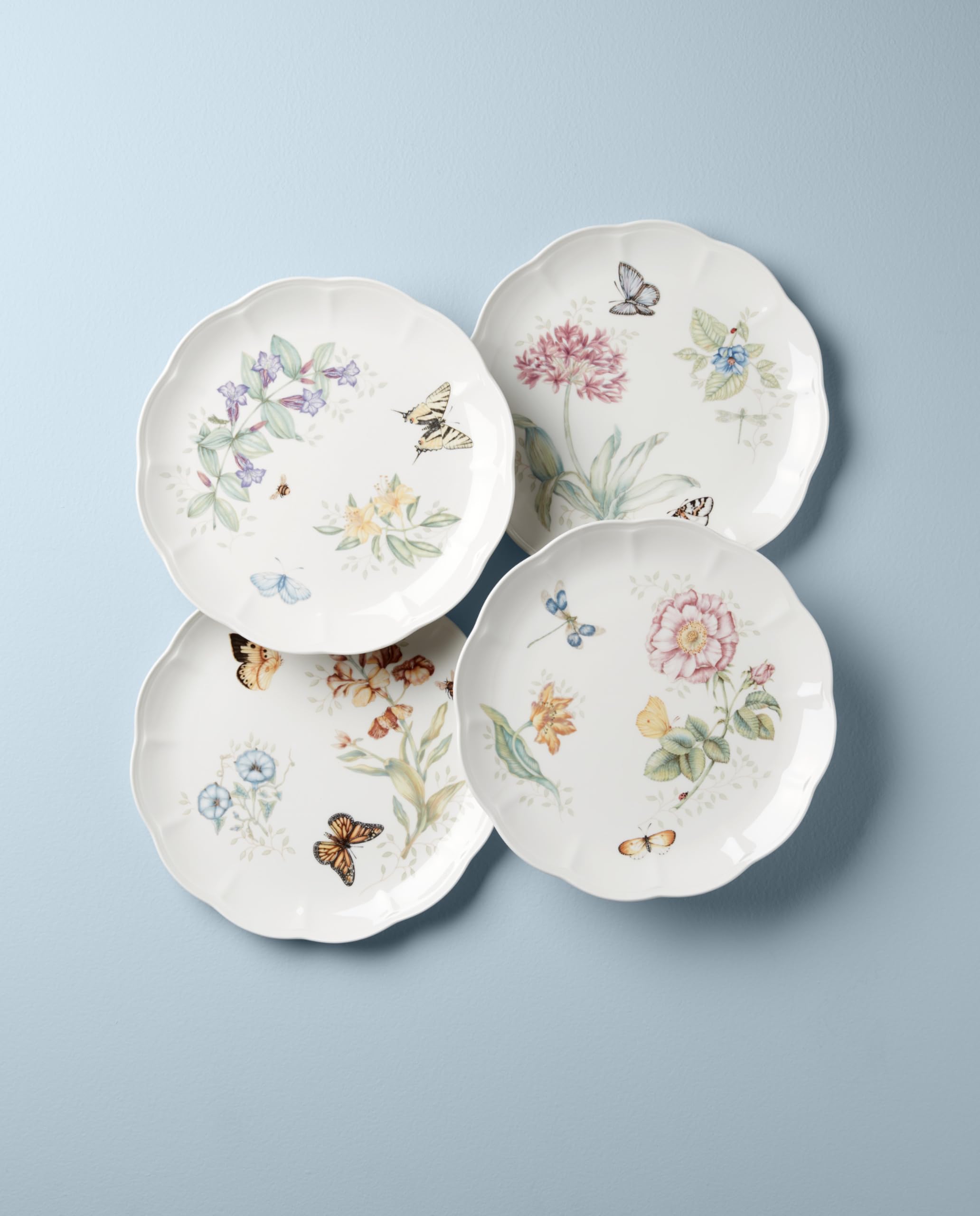 Amazon.co.jp: Lenox Butterfly Meadow 4ピースディナープレートセット