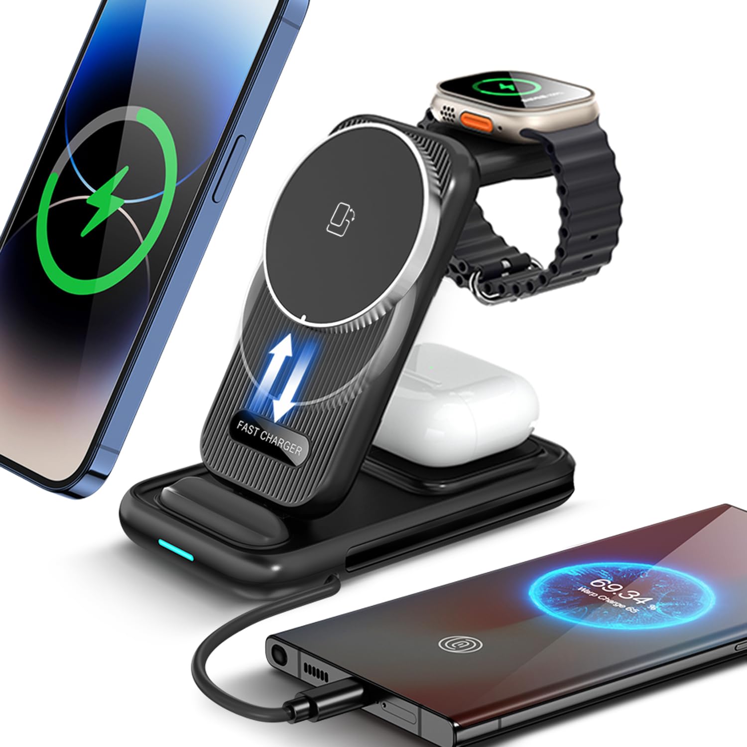 Amazon.co.jp: 【最新型 4in1】ワイヤレス充電器 4in1 モバイル