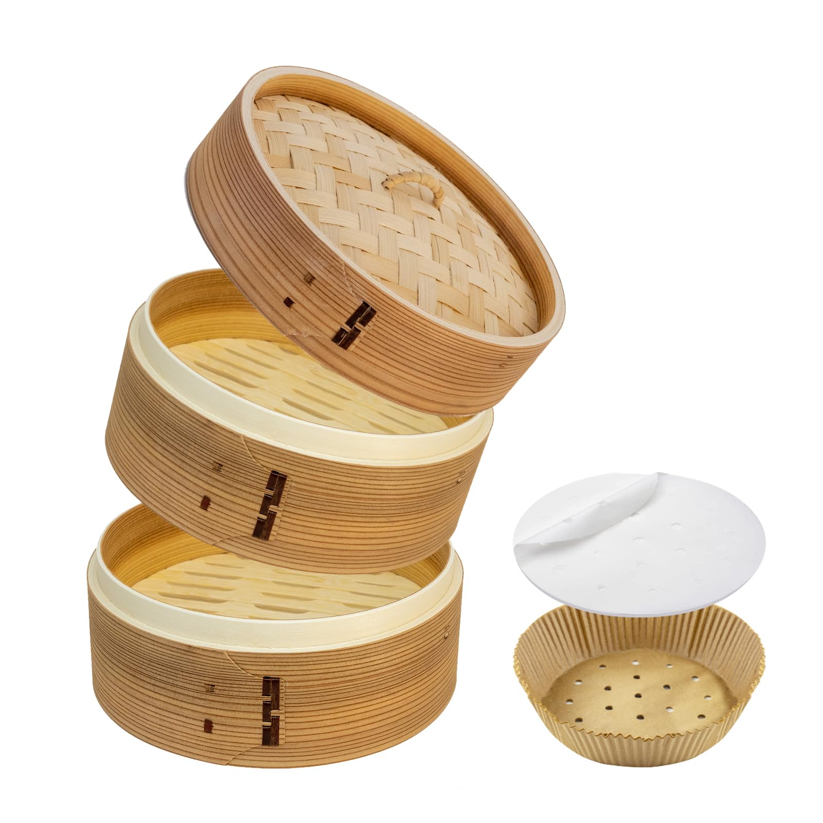 Amazon | 滴水製作所 杉 セイロ 21cm 本体2個・蓋1個セット 蒸篭 業務