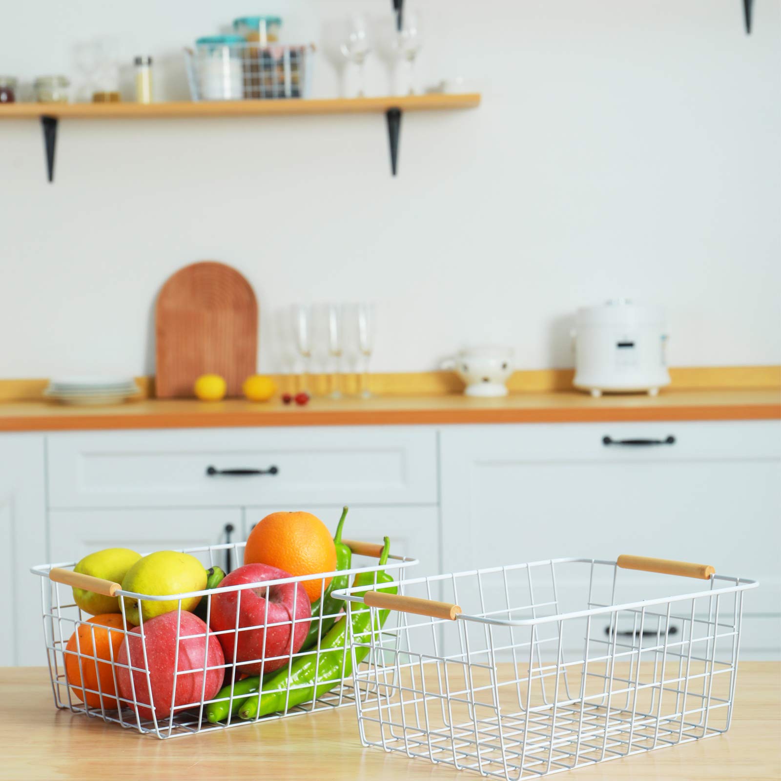 Amazon.co.jp: ワイヤー収納バスケット 3個パック 収納バスケット 収納